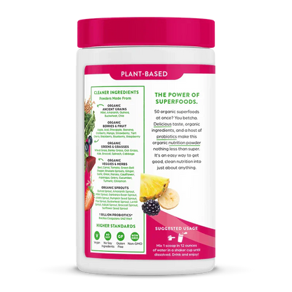 Organic Superfoods Probiotics Powder - Berry