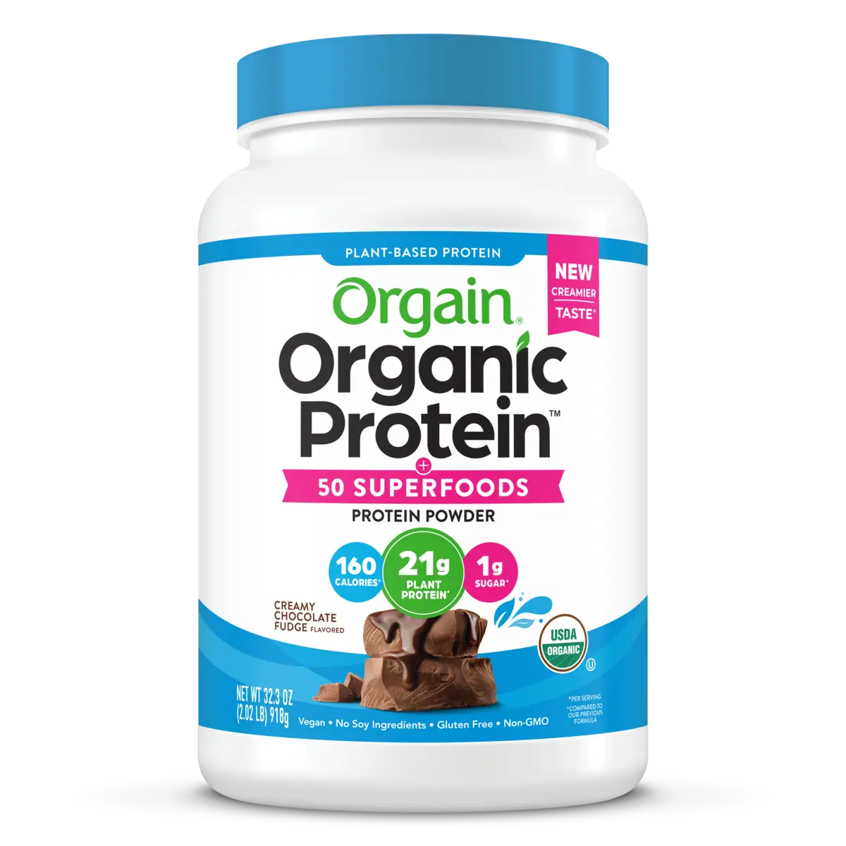 Organic Protein? & Superfoods Plant Based Protein Powder - Creamy Chocolate Fudge